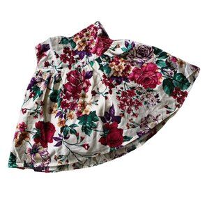 Vintage Romantic Floral Print Tulle Skirt USA 10